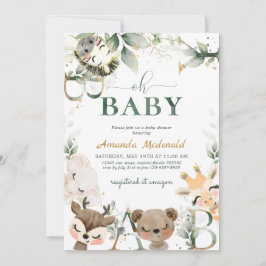 Bosvrienden van Woodland o baby shower Invitation Kaart