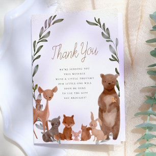 Bosvrienden Woodland Baby Shower Bedankt