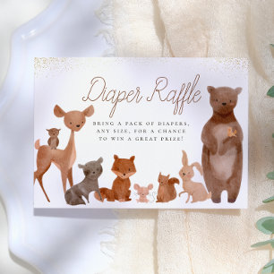 Bosvrienden Woodland Baby Shower Luier Raffle Informatiekaartje