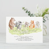Bosvrienden Woodland Baby Shower Uitnodiging (Staand voorkant)