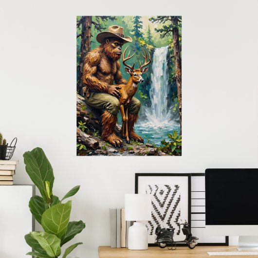 Bosvriendschap: Bigfoot en de Fawn Poster (Thuiskantoor)