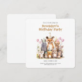 Bosvriendschappelijke Kaart Birthday Party Invitat (Voorkant / Achterkant)