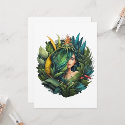 bosvrouw kaart (Voorkant / Achterkant in situ)