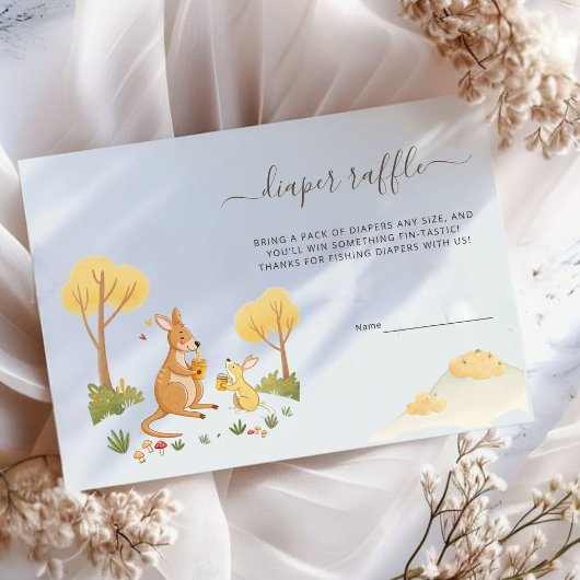 Boswallaby Baby Shower Luier Raffle Kaart 