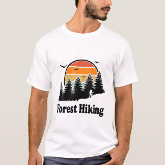 Boswandelende Natuur overloopt achterkant ompakken T-shirt