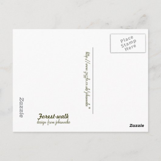 boswandeling briefkaart (Achterkant)