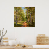 Boswandeling omgeven door weelderig groen Fine Poster (Keuken)