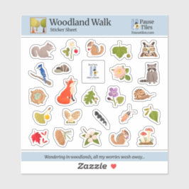 Boswandelstickerblad Sticker