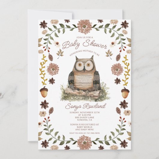 Boswasbeer Baby Shower Uitnodiging (Voorkant)