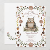 Boswasbeer Baby Shower Uitnodiging (Voorkant / Achterkant)