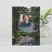 Bosweg viering van het leven Begrafenis Foto Kaart (Staand voorkant)