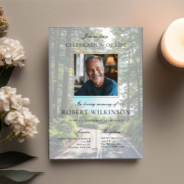 Bosweg viering van het leven Begrafenis Foto Kaart