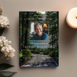 Bosweg viering van het leven Begrafenis Foto Kaart