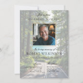 Bosweg viering van het leven Begrafenis Foto Kaart (Voorkant)