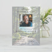 Bosweg viering van het leven Begrafenis Foto Kaart (Staand voorkant)