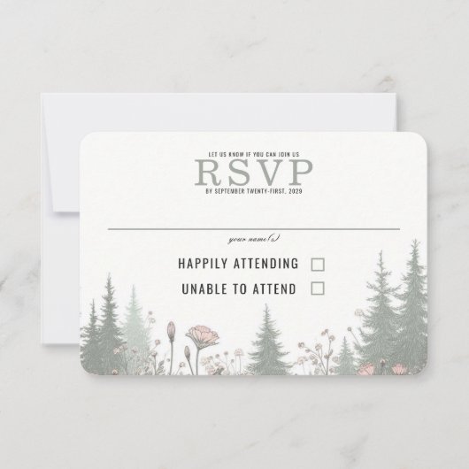 Boswei Huwelijk RSVP Kaartje (Voorkant)