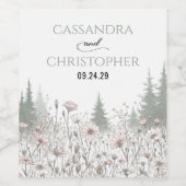 Bosweide Huwelijk Wijn Etiket (Enkel label)