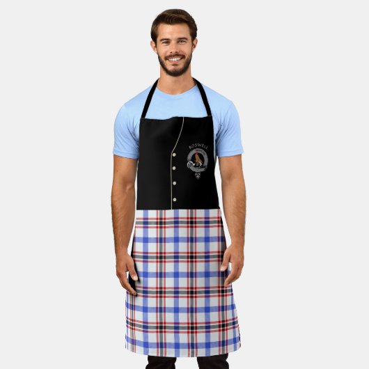 Boswell Clan Badge & Tartan Kilt Schort (Gedragen)