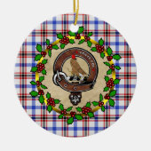 Boswell Clan Badge & Tartan Persoonlijke mas Keramisch Ornament (Voorkant)