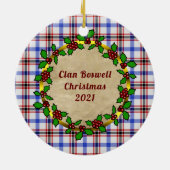 Boswell Clan Badge & Tartan Persoonlijke mas Keramisch Ornament (Achterkant)