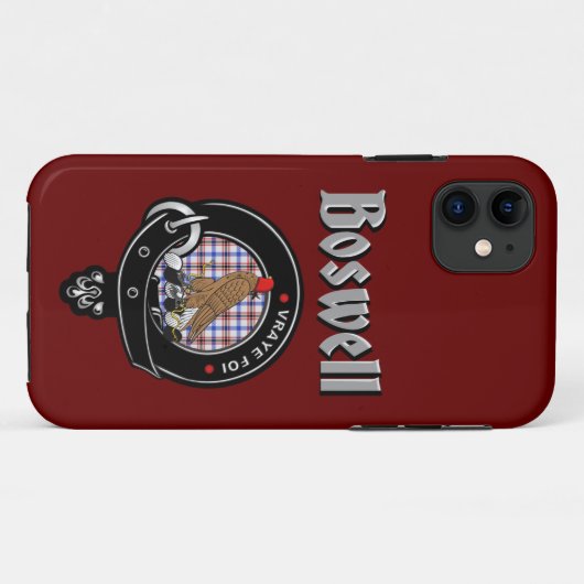 Boswell Clan Badge & Tartan Phone Case (Achterkant (horizontaal))