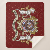 Boswell Clan Badge & Tartan Sherpa Deken (Voorkant)
