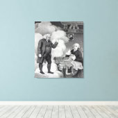Boswell en de Ghost van Samuel Johnson Canvas Afdruk (Insitu (Houten vloer))