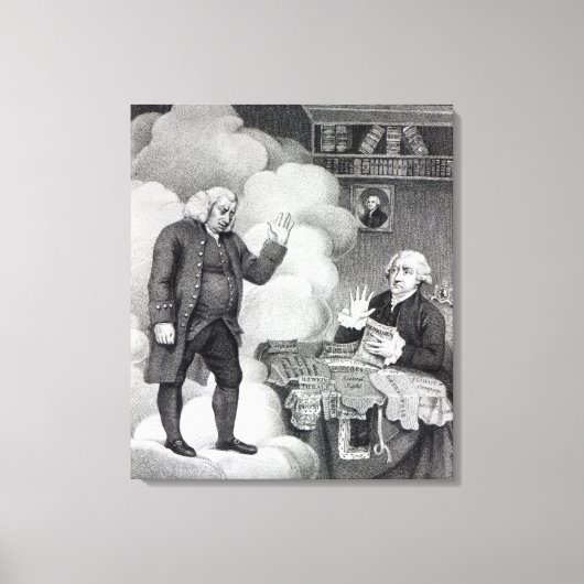 Boswell en de Ghost van Samuel Johnson Canvas Afdruk (Voorkant)