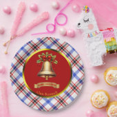 Boswell Tartan Gepersonaliseerde Kerstmis Papieren Bordje (Feest)