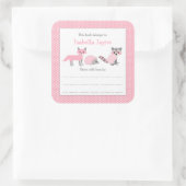 Boswezens / Bos Dieren Bookplaat Vierkante Sticker (Tas)