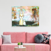 Boswezens Konijnenuil grillige dierlijke kunst Canvas Afdruk (Insitu (Woonkamer))