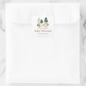Boswolf Baby Shower Ex-Libris Vierkante Sticker (Tas)
