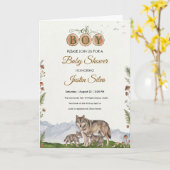 Boswolf Baby Shower Kaart (Gele Bloem)