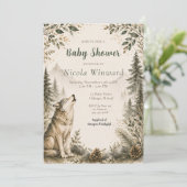 Boswolf Baby Shower Kaart (Staand voorkant)