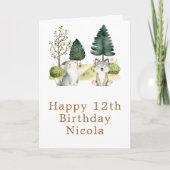 Boswolf Verjaardagskaart Kaart (Voorkant)