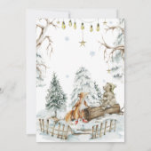 Boswoud Winter | Kerst Verjaardagsfeestje Kaart (Achterkant)