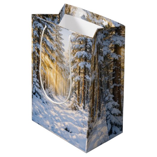 Boszonlicht • Premium Geschenktas Medium Cadeauzakje (Achterkant Gekanteld)