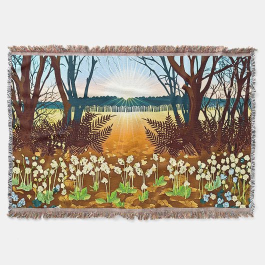 Boszonsondergang en wilde bloemen deken (Voorkant)