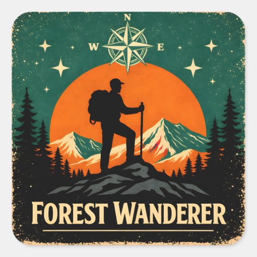 Boszwervver - Natuurverkenner van de Oude Bossen Vierkante Sticker (Voorkant)