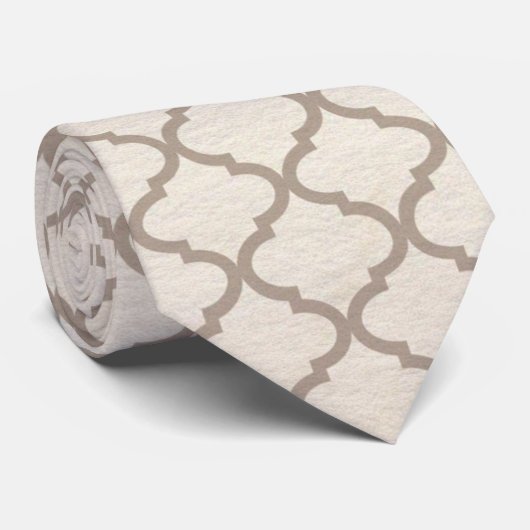 Bot/Beige Arabesk Stropdas (Opgerold)