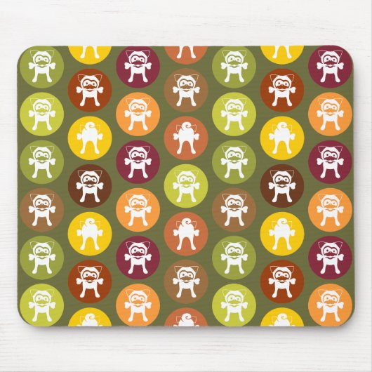 Bot! Circle Print Autumn-kleuren Muismat (Voorkant)