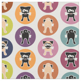 Bot! Cirkelafdrukken (Fawn & Black Pugs) Stof