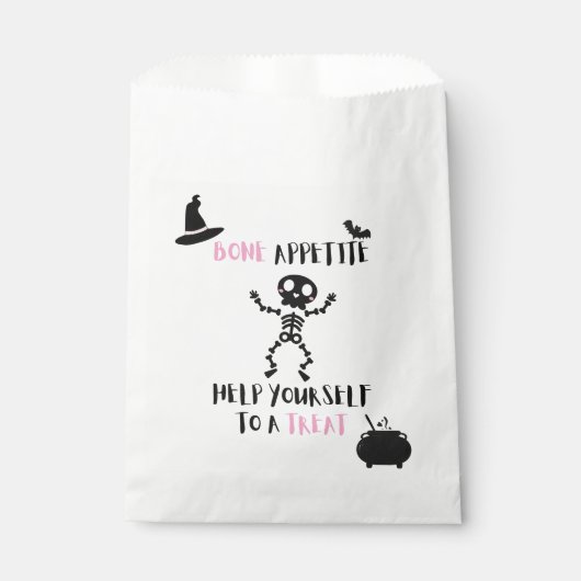 Bot Eetlust halloween skelet snoep buit tas Bedankzakje (Voorkant)