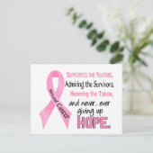 Bot- en aanjagers die roze lintafbrekende kanker h briefkaart (Staand voorkant)