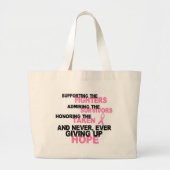 Bot- en aanjagers Overleving 3 Borstkanker Grote Tote Bag (Voorkant)