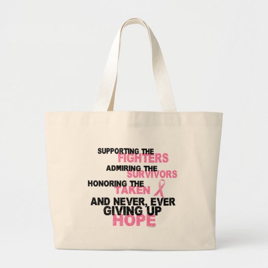 Bot- en aanjagers Overleving 3 Borstkanker Grote Tote Bag (Voorkant)