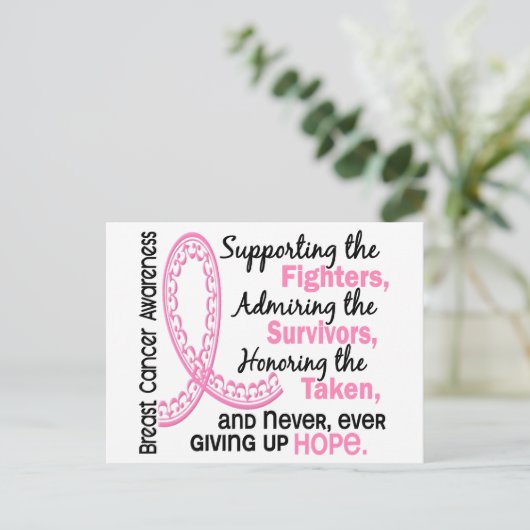 Bot- en aanjagers Overleving 4 Borstkanker Briefkaart (Staand voorkant)