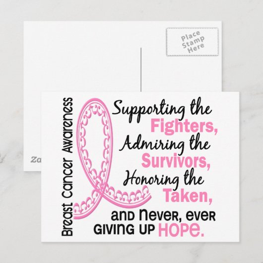 Bot- en aanjagers Overleving 4 Borstkanker Briefkaart (Voorkant / Achterkant)