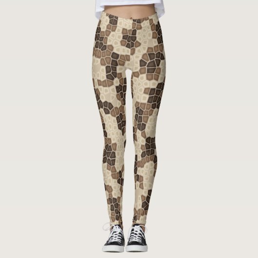 Bot en Espresso Python Slangenhuid Leggings (Voorkant)