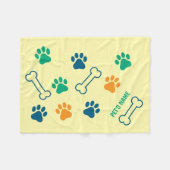 Bot en Pawprint Gepersonaliseerde Hondendekens Fleece Deken (Voorkant (Horizontaal))
